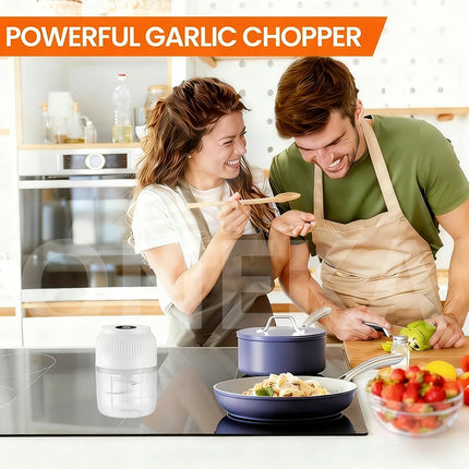 Mini Electric 6-Blade USB Food Chopper for Garlic, Chili, Ginger, Vegetables, Baby Food - Kitchen Tool