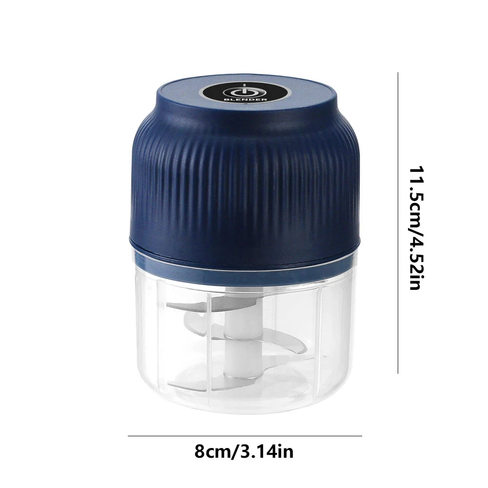 Mini Akku-Zerkleinerer, 250ml, USB-wiederaufladbar, Knoblauch- und Gemüseschneider, Knoblauchpresse