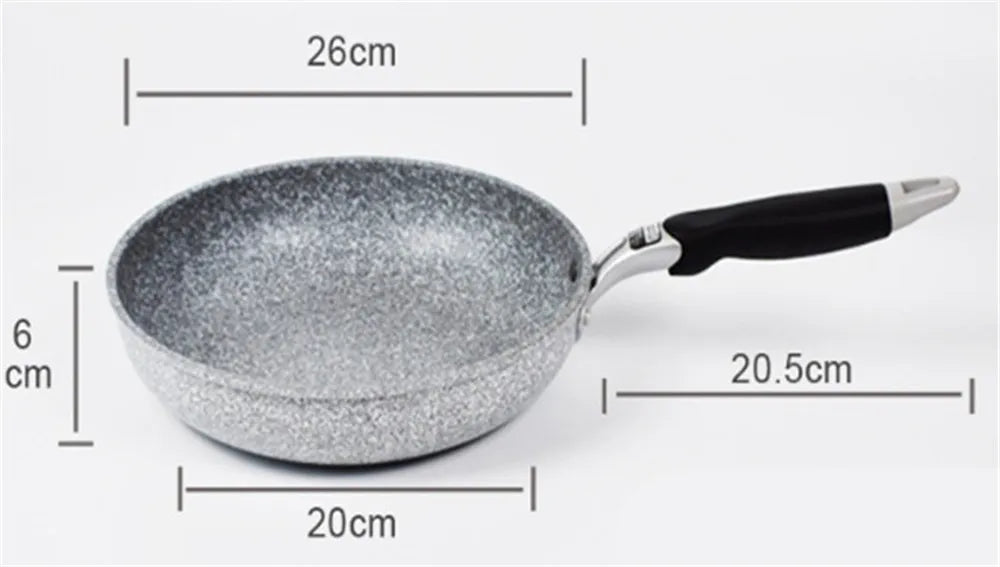 Durable Stein-Bratpfanne Wok Antihaft-Keramiktopf Induktionsfritteuse Steak Kochen Gasherd Pfanne Kochgeschirr Werkzeug für Küchenset