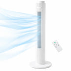 Ventilatore a Torre da 79 cm 60W, RINFRESCATORE A TORRE, Ventilatore a Torre Senza Pale Verticale con 3 Velocità Regolabili e Telecomando, Raffrescatore d'Aria Silenzioso Oscillante per Camera da Letto, Soggiorno, Ufficio