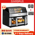 Friggitrice ad Aria Calda 8,5 L 2000 W, LED Touch, Finestra Trasparente, Funzione Forno, 10 Programmi, Senza Olio, per Famiglie