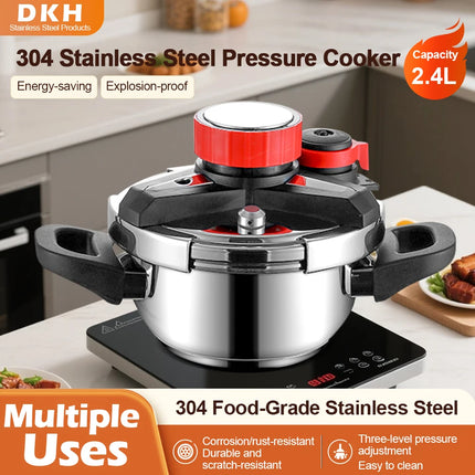 Fenghui 2.4L CE Certified 304 Stainless Steel Explosion-Proof Energy-Saving Mini Pressure Cooker 3 Adjustable Pressure Levels