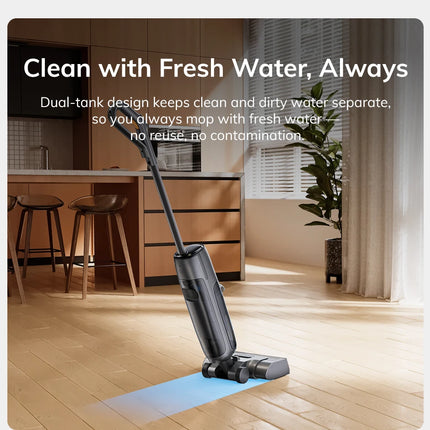 ILIFE W90 Pro Lavapavimenti Smart Senza Fili per Pulizia a Secco e Umido, Aspirazione 7000Pa, Autopulizia in 1 Minuto, Doppio Serbatoio d'Acqua Grande, Versione Aggiornata W90
