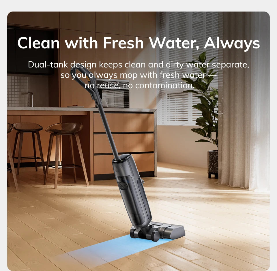 ILIFE W90 Pro Kabelloser Smart Nass- und Trocken-Bodenreiniger, 7000Pa Saugkraft, 1-Minuten-Selbstreinigung, großer Doppelwassertank, verbesserte Version W90