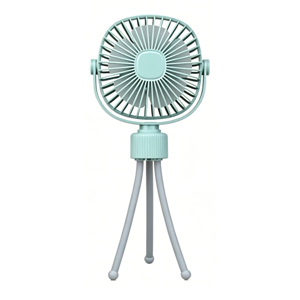 Ventilatore ricaricabile USB con treppiede flessibile, silenzioso e ad alta potenza, portatile per scrivania, passeggini e campeggio