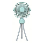 Ventilatore ricaricabile USB con treppiede flessibile, silenzioso e ad alta potenza, portatile per scrivania, passeggini e campeggio
