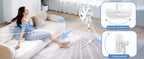 Aigostar Erika – Standventilator, 7 Flügel, 41 cm Durchmesser, 50 W, leiser Ventilator mit 75° Oszillation, 3 Geschwindigkeiten, höhenverstellbar von 108–123 cm, weiß