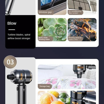 Car Vacuum Cleaner, Portable Handheld Brushless Motor Cleaning Machine High Power Powerful Appliance Duster