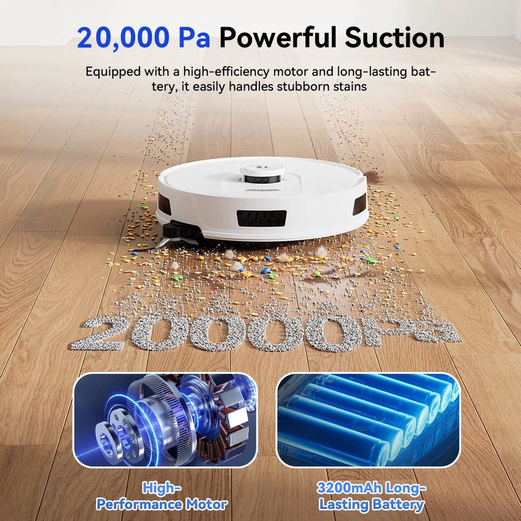 Redkey R11 Saug- und Wischroboter mit LDS Lidar Navigation, 20000Pa, intelligenter Kartierung, zur Reinigung von Böden, Teppichen und Tierhaaren