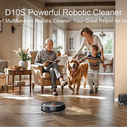 Teendow D10S Max 2600Mah Robot Vacuum Cleaner and Mop with Auto-Empty Station 4500Pa Powerful Suction 3L Dust Bag Smart Mapping