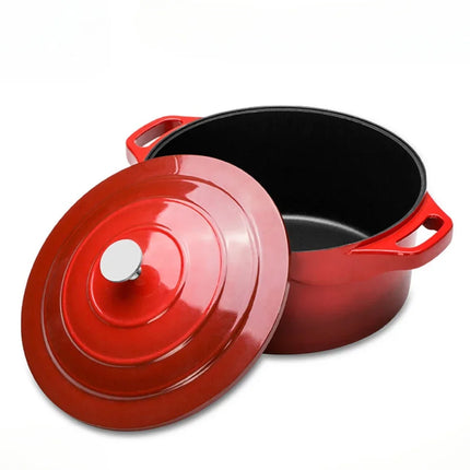 Household Soup Pot Enamelled Pot with Lid Ceramic Enamel Heat-Resistant Two-Ear Non-Stick Pot Gas Induction Cooker Kitchen Utensils
