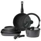 SucceBuy Set di pentole antiaderenti da 17 pezzi Set di pentole e padelle in granito Set di pentole a induzione Set da cucina con padella per salsa fritta