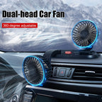 Ventilatore per auto EAFC 5V/12V 360 °   Ventilatore USB a Doppia Testa per Auto, Silenzioso, 2 Velocità Regolabili, Raffreddatore Automatico per Camper, Camion e Accessori Auto