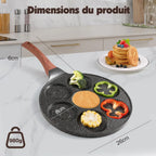 Padella per Pancake Sorridenti, Antiaderente con 7 Fori per Crepe