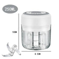 100ML/250ML Elektrischer Fleischwolf Knoblauchhacker Drehbarer Knoblauchpresser Gemüsezwiebelschneider Küchenzubehör