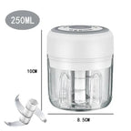 100ML/250ML Elektrischer Fleischwolf Knoblauchhacker Drehbarer Knoblauchpresser Gemüsezwiebelschneider Küchenzubehör