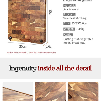 XINZUO Tagliere in legno di acacia, tagliere da cucina di qualità per pane, frutta e carne, utensili da cucina antiscivolo