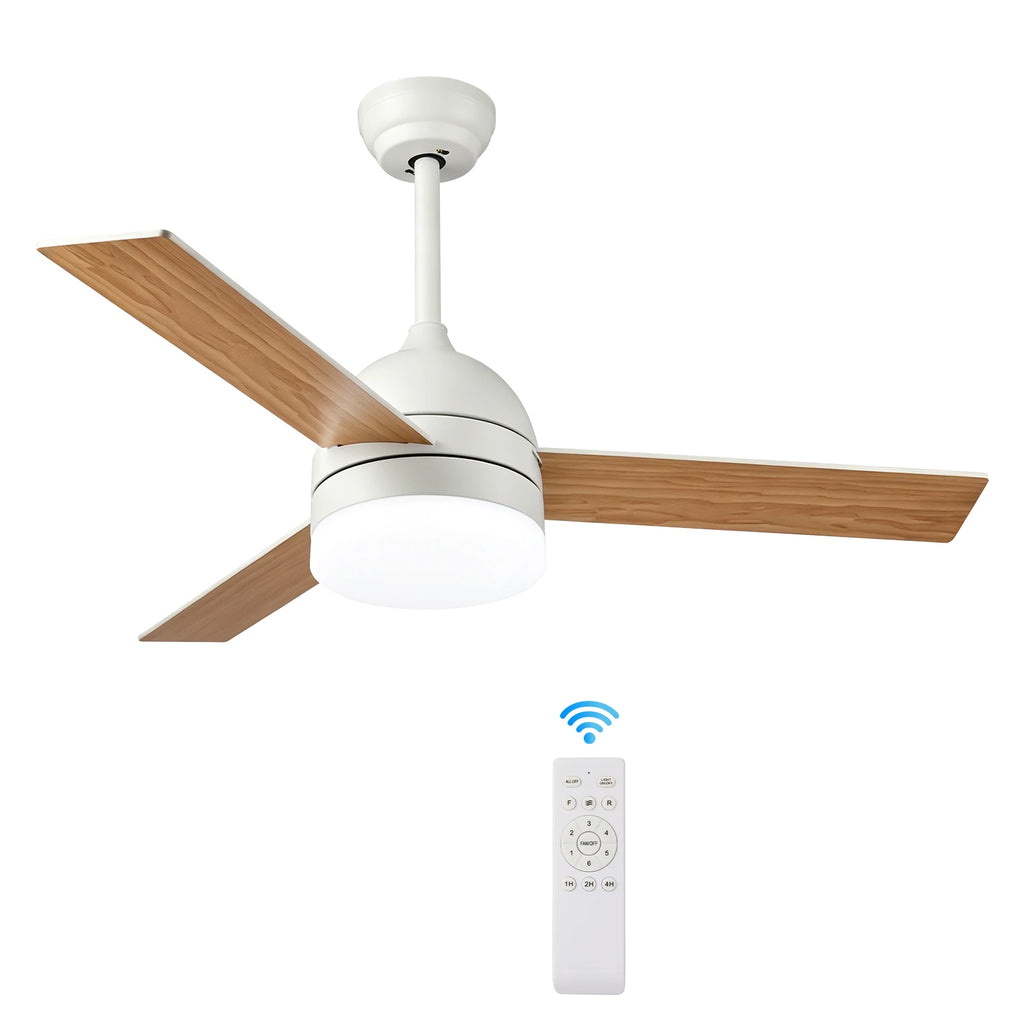 Ventilatore da Soffitto LED 2-in-1 con Luce, Telecomando, Dimmerabile, Reversibile, Silenzioso, 6 Velocità, per Camera da Letto, Soggiorno, Sala da Pranzo