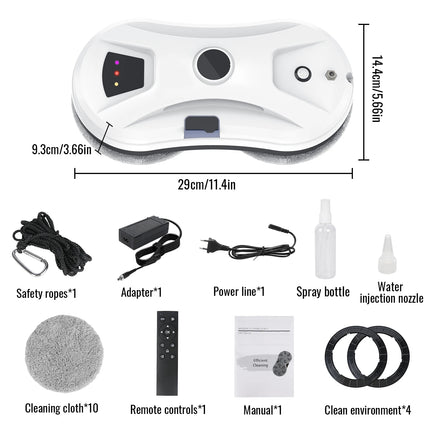 Robot Lavavetri 5600Pa con Telecomando, Lavavetri Intelligente con Doppio Mop Rotante, Spray d'Acqua Automatico, Robot Elettrico per Pulizia Vetri