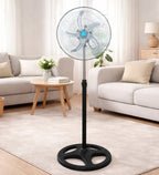 Höhenverstellbarer Standventilator mit 5 Flügeln, leise, oszillierend, großes Luftvolumen, für Zuhause, Schlafzimmer, Wohnzimmer