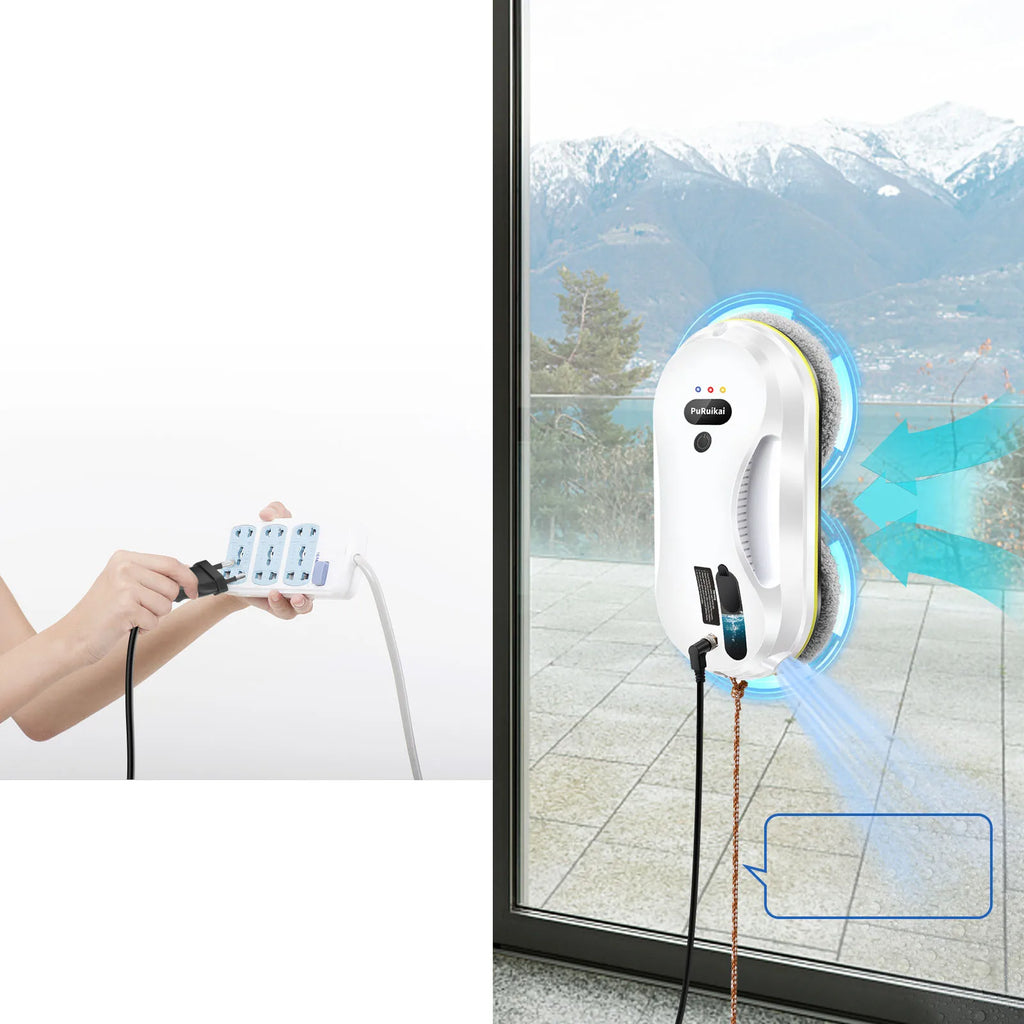 Automatischer Fensterputzroboter für die Haushaltsreinigung mit Wassersprühfunktion, Fernbedienung, elektrischer Fensterreiniger für Hausfenster