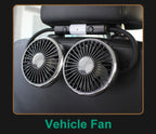 Ventilatore di raffreddamento per sedile auto EAFC a 3 velocità, ricarica USB, doppia testa, illuminazione LED, rotazione a 360 gradi, raffreddatore per il collo, per uso domestico e viaggi