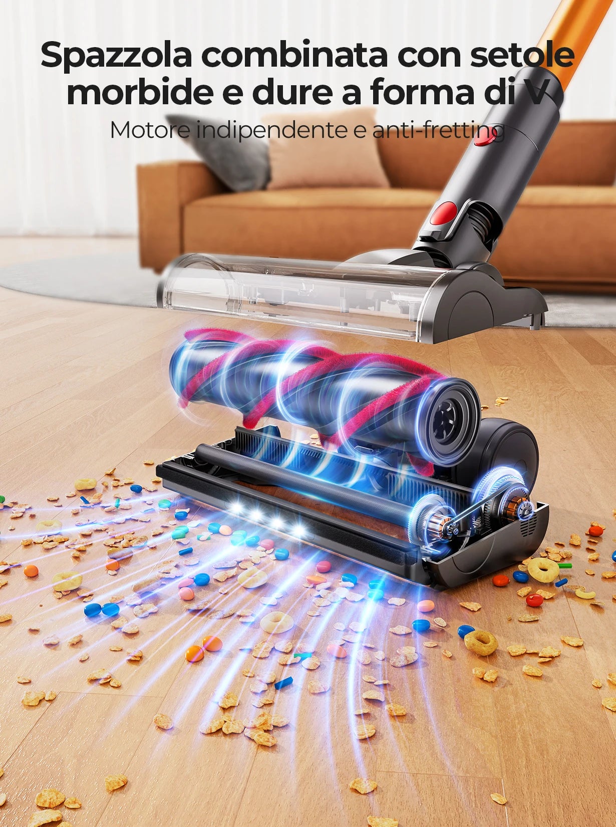 Laresar V7 500W 50000Pa Akku-Staubsauger Handheld Smart Home Appliance Abnehmbarer Akku Staubbehälter