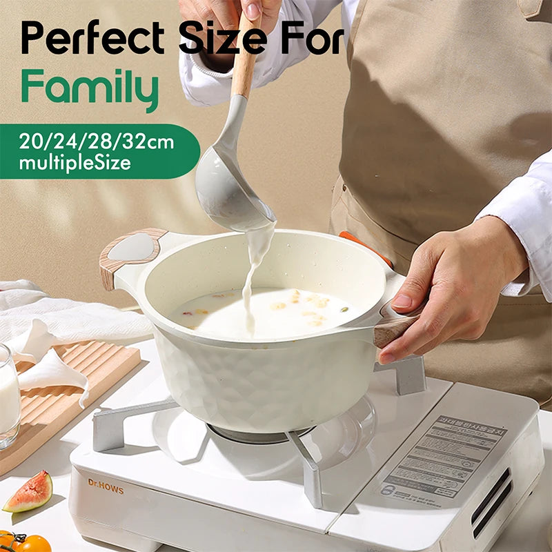 DONNOR Pentole e Padelle Set 10 Pezzi Set di Pentole Antiaderenti Set di Pentole da Cucina a Induzione Non Tossico con Padelle Stock Pot JT526