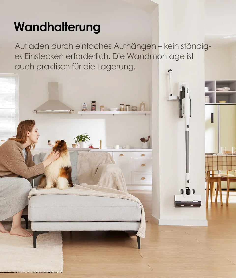 Tineco A30S, Akku-Staubsauger, 160 W Saugleistung, 60 Minuten Laufzeit, 1 L Staubbehälter, ZeroTangle-Bürste, PureCyclone-Technologie, LED-Licht