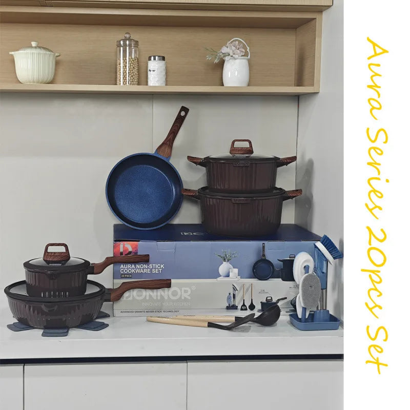 Set di Pentole per Latte in Lega di Alluminio con Rivestimento Ceramico, Set di Pentole Antiaderenti in Granito per Uso Domestico