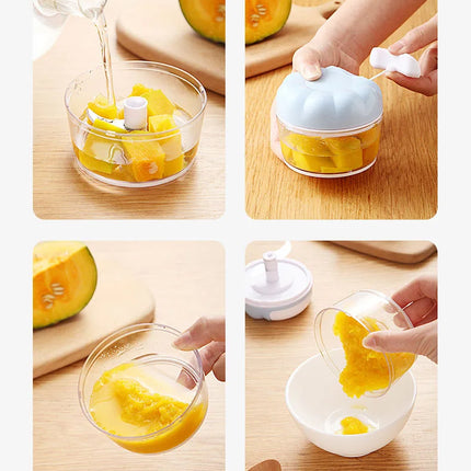 Mini Frullatore Multifunzione, Tritatutto per Aglio, Trituratore di Alimenti e Verdure, Tritacarne Manuale, Pressa per Aglio da Cucina