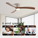 Ventilatore da Soffitto Industriale Retrò da 38/52 Pollici, Ideale per Zone Giorno/Sala da Pranzo, Casa e Ufficio - Motore DC Inverter Silenzioso a 6 Velocità