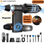 300000 giri/min aspirapolvere LED magnetico elettrico spolverino compresso 2-in-1 ventilatore d'aria e aspirazione per computer, tastiera portatile, pulizia della fotocamera