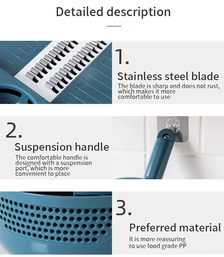 12 in 1 tritatutto per verdure multifunzionale patate tagliate manualmente affettatrice per ravanello grattugia utensili da cucina per hotel/commerciale