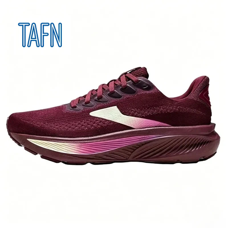 Professionelle Laufschuhe aus ultra-atmungsaktivem Jacquard-Gewebe, mit hochreaktiver Wellensohle für Marathontraining und intensive Langstreckenläufe.