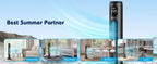 Aigostar Ross Smart - Intelligenter WiFi Turmventilator mit Fernbedienung, 50W, LED-Anzeige, 70° Oszillation, 3 Geschwindigkeiten, 3 Modi, 24-Stunden-Timer, APP-Steuerung, geeignet für Zuhause und Büro
