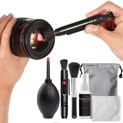 6 in 1 Kit di pulizia per fotocamera digitale Soffiatore ad aria professionale Spazzola per la pulizia delle lenti DSLR per tastiere con lenti e sensore CCD