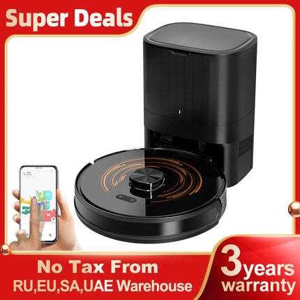 ABIR K30 Robot Vacuum Cleaner, Auto-Emptying Station, Lidar Laser, 6500PA Suction, Multi-Floor Mapping, Wet and Dry Appliance for Smart Home