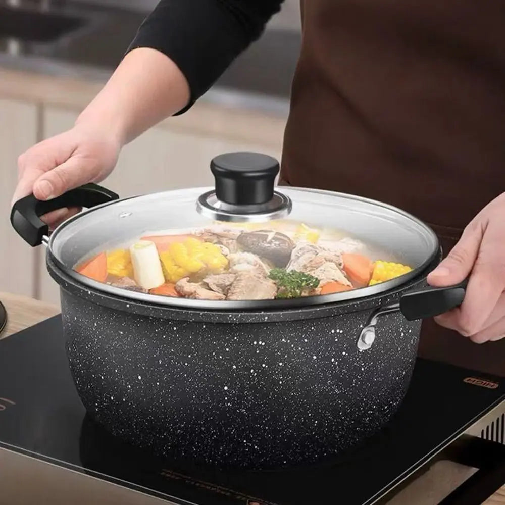 Maifan Stone Soup Pot universal mit Deckel zwei Ohren Antihaft-Kochtopf für den Hausgebrauch Gas-Induktionsherd