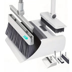 4-in-1-Set aus faltbarer Kehrgarnitur mit integrierten Kammzähnen, mehreren Ersatzköpfen, strapazierfähigem Reinigungsset für Zuhause, Küche, Bad und Bodenreinigung.