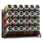 Organizzatore a 4 Ripiani per Spezie e Condimenti in Acciaio al Carbonio, Mensola da Parete Antiscivolo per Cucina e Dispensa