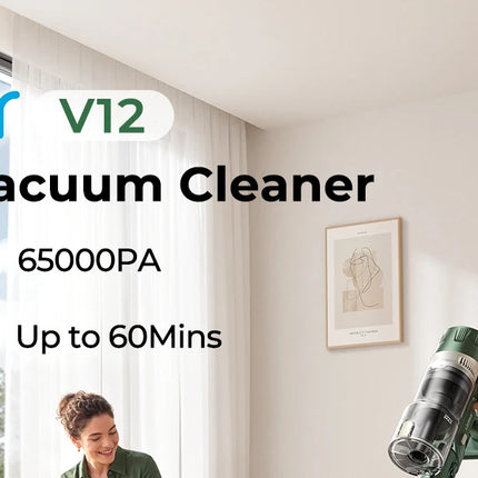 Laresar V12 Aspirapolvere Senza Fili Potente 600W 65000PA, Ricarica Rapida 2H, Batteria Rimovibile e Display Intelligente