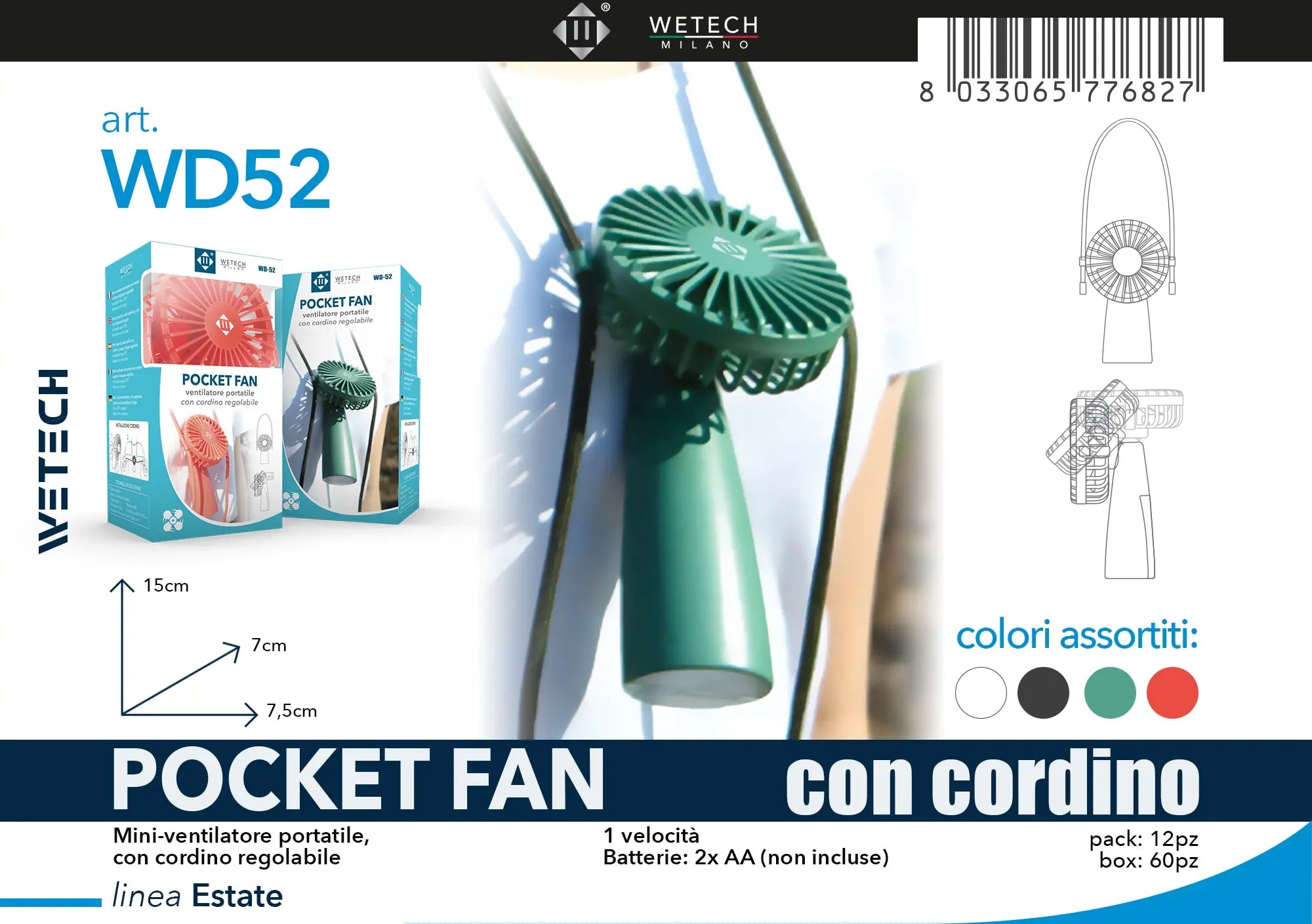 Ventilatore Portatile Mini da 3000mAh, Pieghevole, da Tavolo, da Esterno, da Collo, 5 Velocità, Ricaricabile USB, con Supporto per Telefono e Display