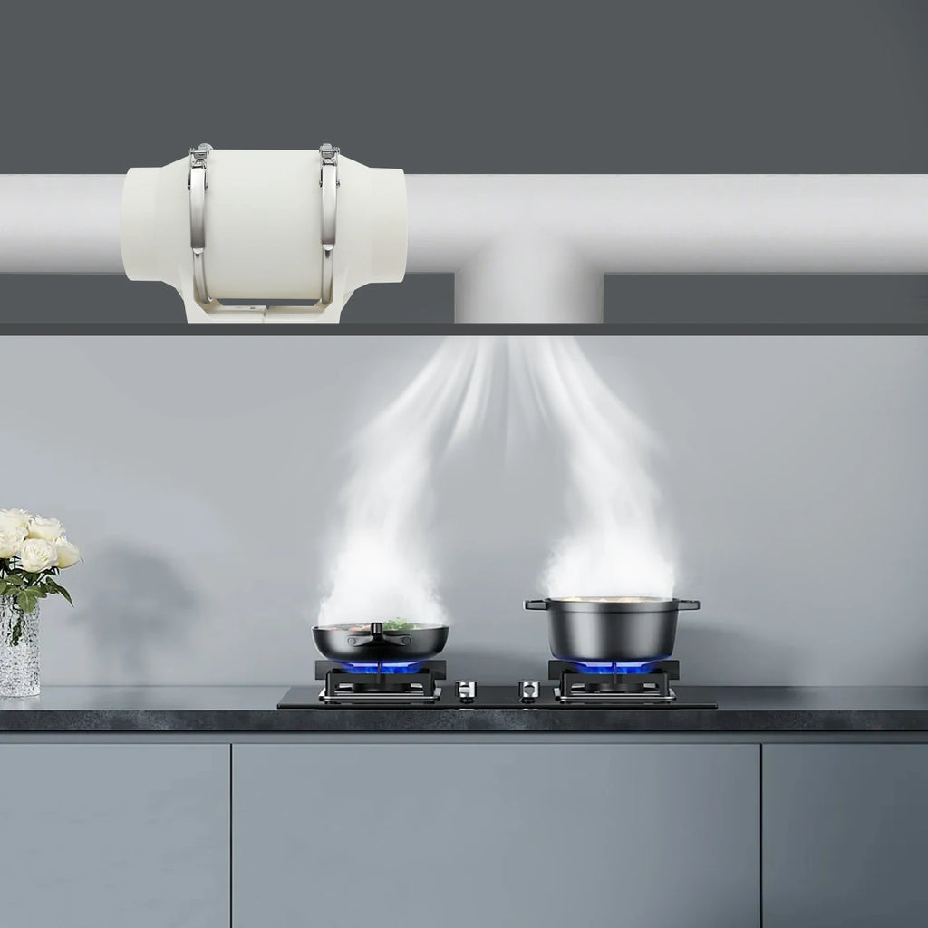 Ventilatore da condotto 220V, ventilatore di scarico silenzioso per cucina/bagno, 2600 giri/min