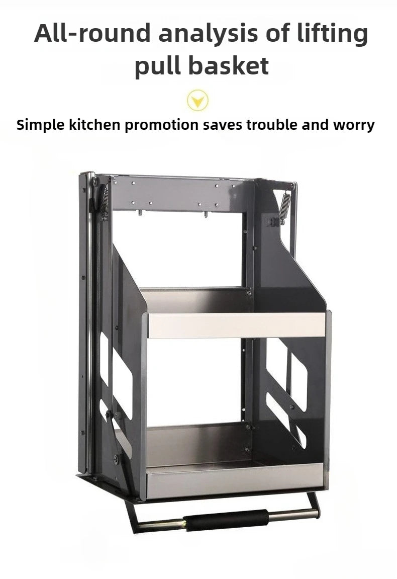Scaffale Sollevabile Salvaspazio, Armadietto a Muro Estraibile, Scaffale Organizzatore, Scaffali Porta Spezie da Cucina, Mobili Multifunzionali per Cucina