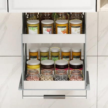Space-Saving Pull-Down Shelf, Wall-Mounted Retractable Cabinet, Organizer Shelf, Kitchen Spice Racks, Multifunctional Kitchen Furniture