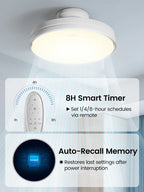 GONEO Ventilatore da soffitto senza lama con luce, LED dimmerabile, motore CC ultra silenzioso a 6 velocità con telecomando per soggiorno camera da letto