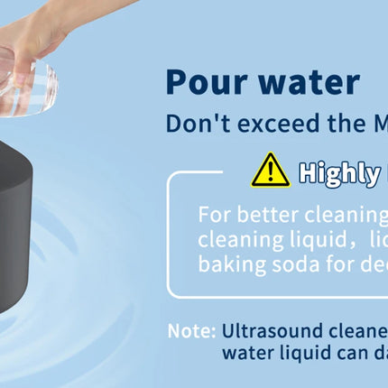 KUNPHY Ultrasonic Cleaner Jewelry Cleaning Kit UV Light Sterilization Sonic 48kHz for Watches Contact Lenses Glasses Dentures Teeth