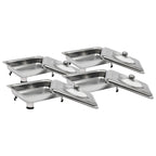 4/8 Stück Chafer-Pfannen-Buffet-Servierbehälter mit Deckel, rechteckiger Speisenwärmer-Pfannen-Servierbehälter