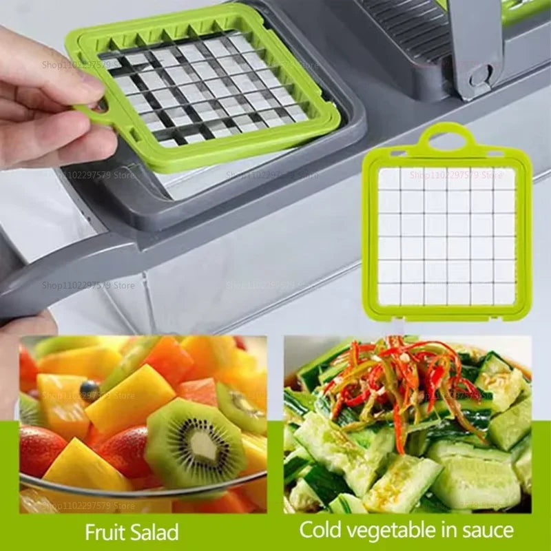 Affettatrice trituratore di verdure portatile multifunzionale da cucina, grattugia per patate e carote, robot da cucina domestico per frutta e verdura